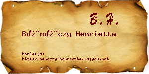 Bánóczy Henrietta névjegykártya