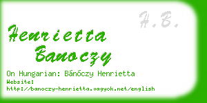 henrietta banoczy business card
